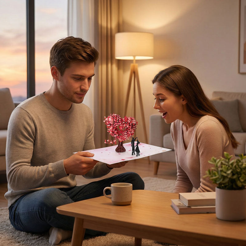 AmoraFold™ 3D Carte d’amour – Un moment qui s’épanouit à l’ouverture