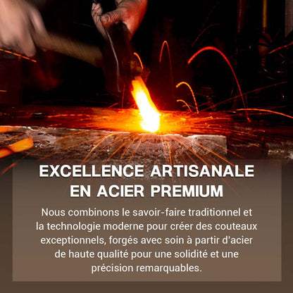 Boisora DuoCut™ – Ensemble de Couteaux 2-en-1 à Manche en Bois
