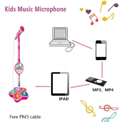 Melodrio™ – Support de Microphone pour Karaoké pour Enfants avec Lumières et Musique