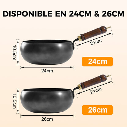 FeuVrai™ – Poêle Wok en Fonte Artisanale