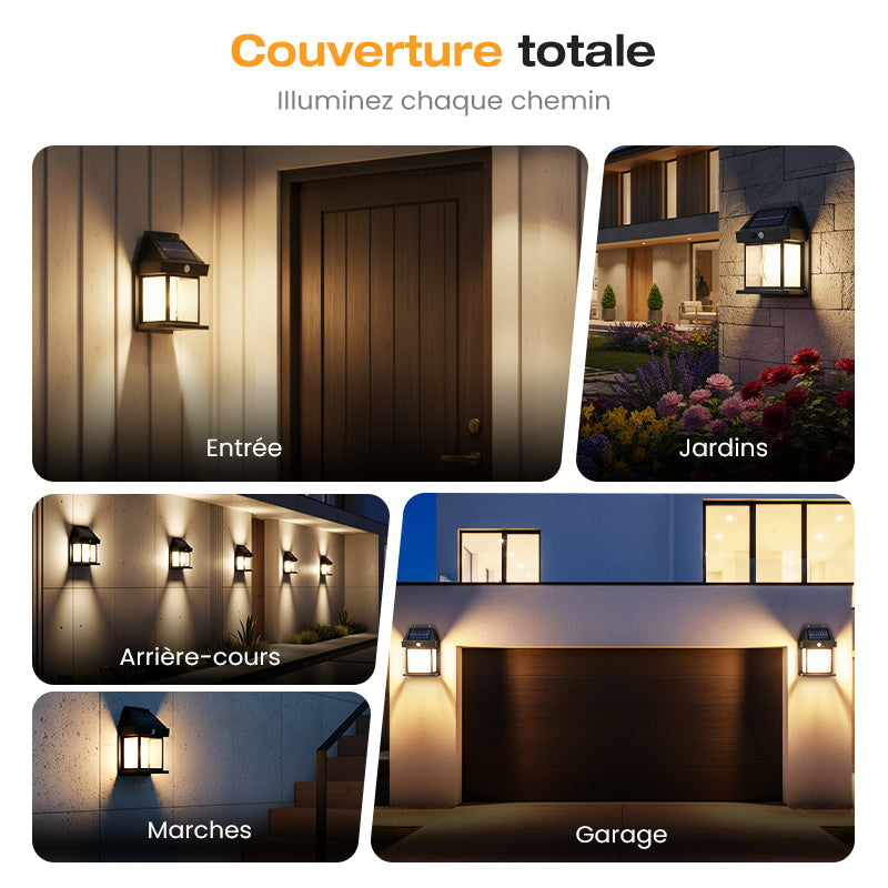 Tungara™ – Applique solaire murale avec détecteur de mouvement