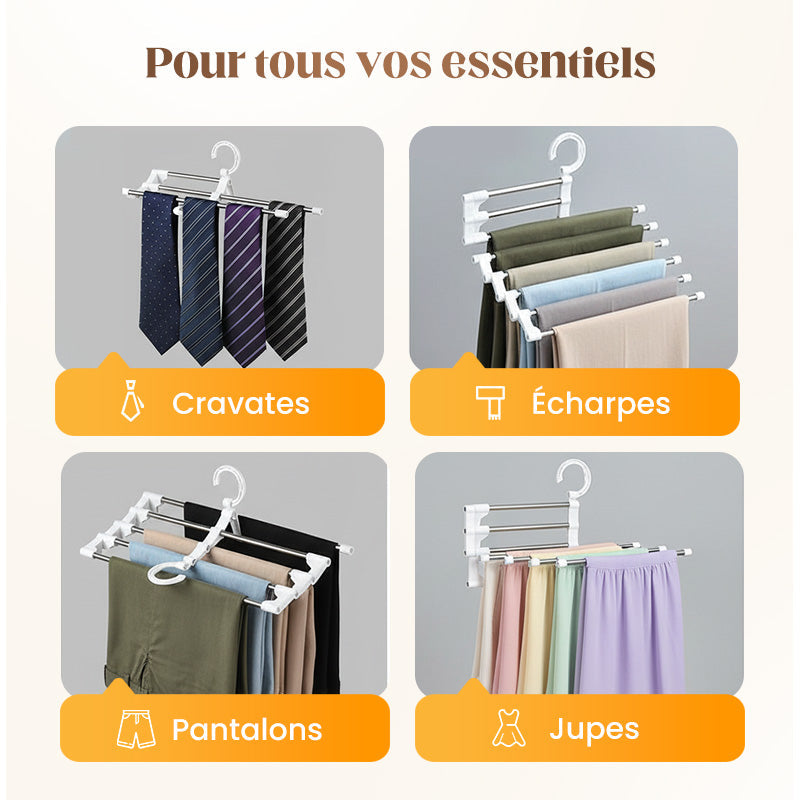 Ordiva™ – Porte-Pantalons Multifonctionnel 5 en 1