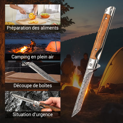 BoisForge™ - Couteau Pliant Naturel