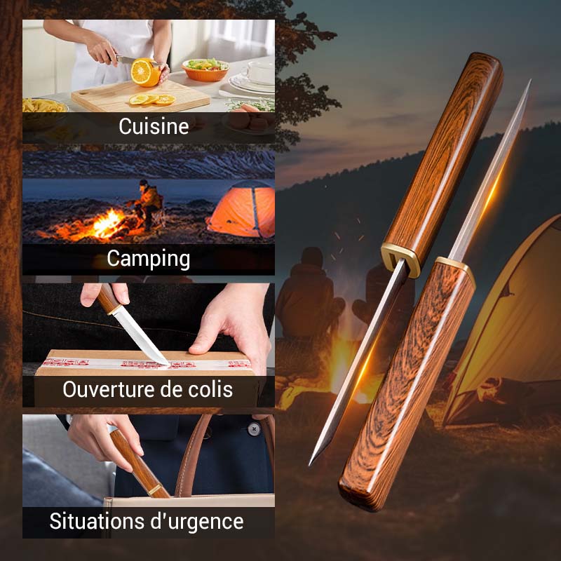 Boisora DuoCut™ – Ensemble de Couteaux 2-en-1 à Manche en Bois