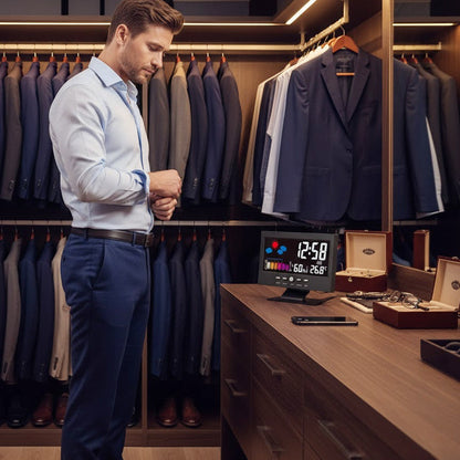 ClimaGlow™ – Station Météo Intelligente avec Affichage LED & Fonctions Polyvalentes