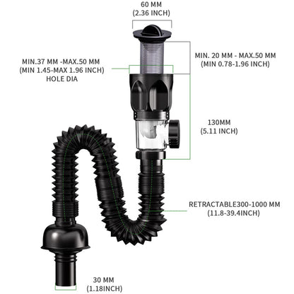 FlexiDrain™ - Tuyau d’Évacuation Télescopique pour Lavabo