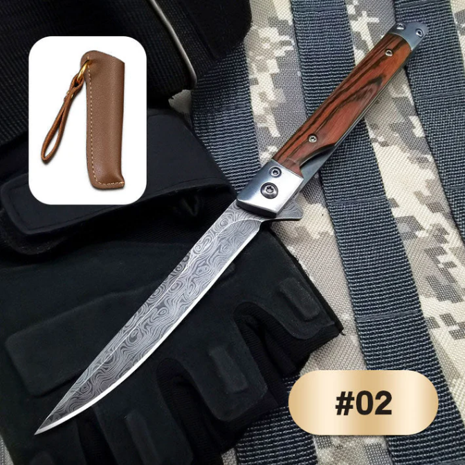 BoisForge™ - Couteau Pliant Naturel