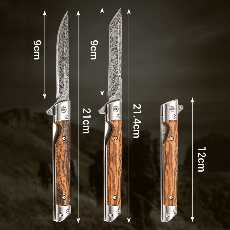 BoisForge™ - Couteau Pliant Naturel