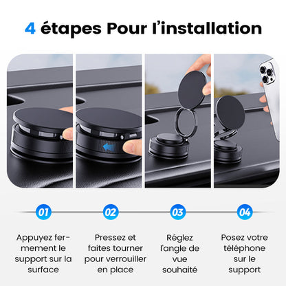 MagniHold™ – Support Téléphone Magnétique avec Ventouse Réglable à 360°