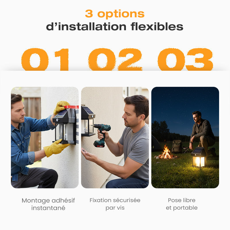 Tungara™ – Applique solaire murale avec détecteur de mouvement