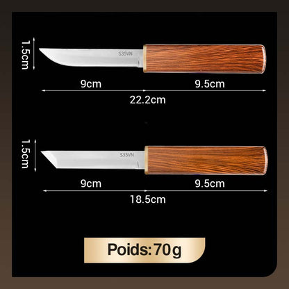Boisora DuoCut™ – Ensemble de Couteaux 2-en-1 à Manche en Bois