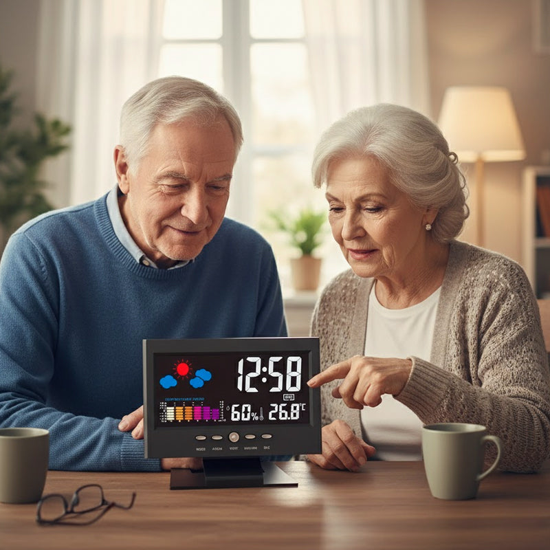 ClimaGlow™ – Station Météo Intelligente avec Affichage LED & Fonctions Polyvalentes