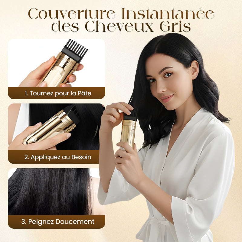 Grisello™ – Peigne Colorant Temporaire 2-en-1 pour Cheveux Blancs | 1+1 GRATUIT