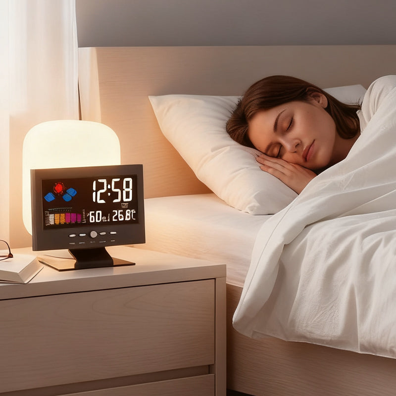 ClimaGlow™ – Station Météo Intelligente avec Affichage LED & Fonctions Polyvalentes