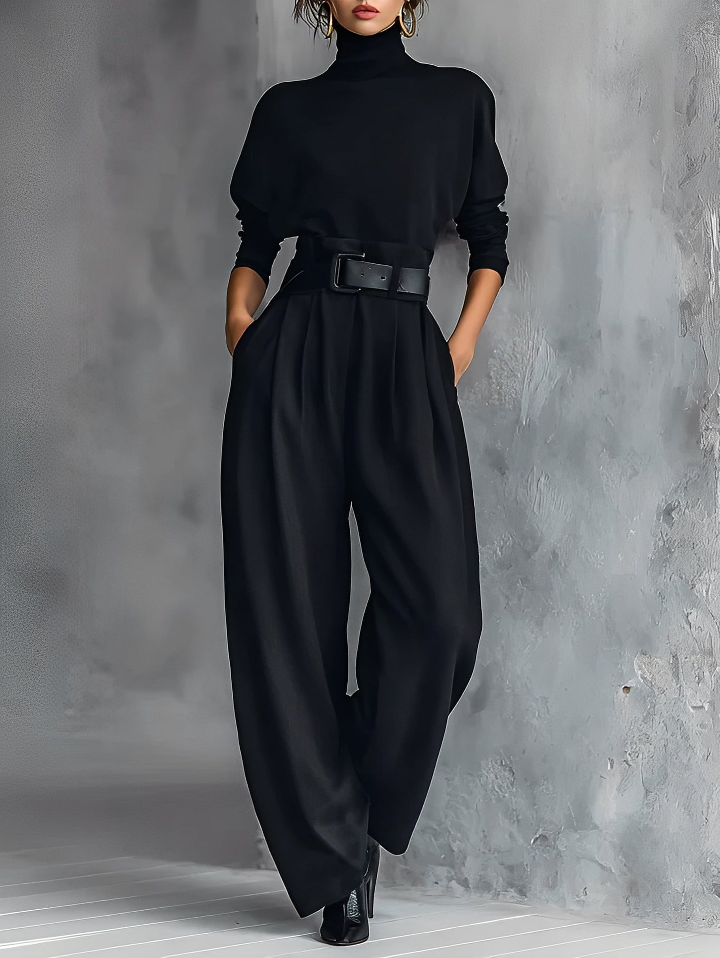 Elvara™ | Ensemble élégant avec col et pantalon droit
