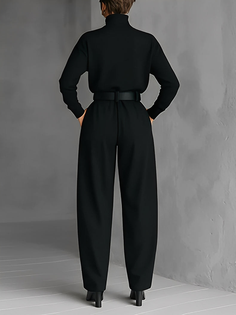 Elvara™ | Ensemble élégant avec col et pantalon droit