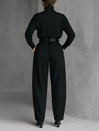 Elvara™ | Ensemble élégant avec col et pantalon droit