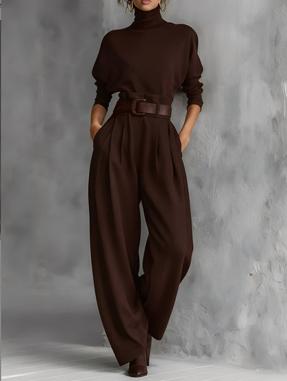 Elvara™ | Ensemble élégant avec col et pantalon droit