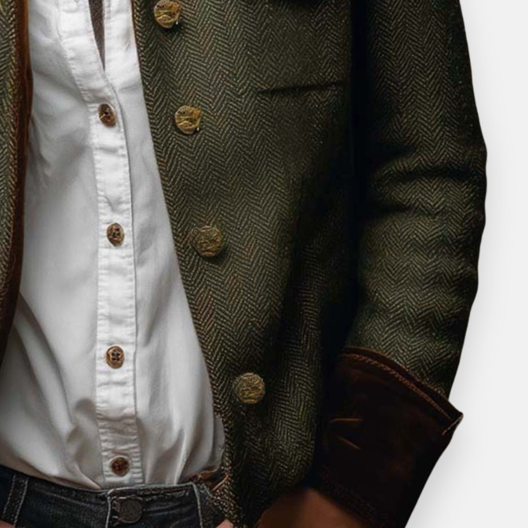 Lunoré™ | Veste en tweed élégante avec détails en velours