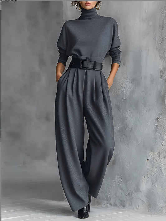 Elvara™ | Ensemble élégant avec col et pantalon droit