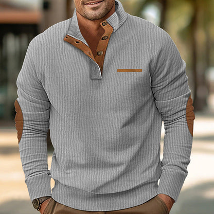 Veltrano™ Sweat-shirt en velours côtelé à col montant