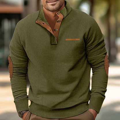 Veltrano™ Sweat-shirt en velours côtelé à col montant