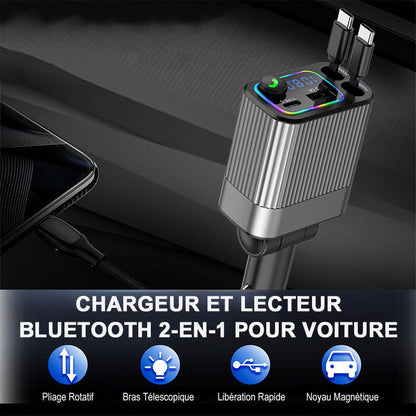 AuriLink™ Chargeur Voiture & Récepteur Bluetooth 2-en-1 – Pratique, Élégant et Universel