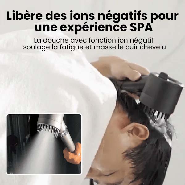 AuréaFlow™ – Pomme de Douche Pressurisée Multi-Jets avec Filtration