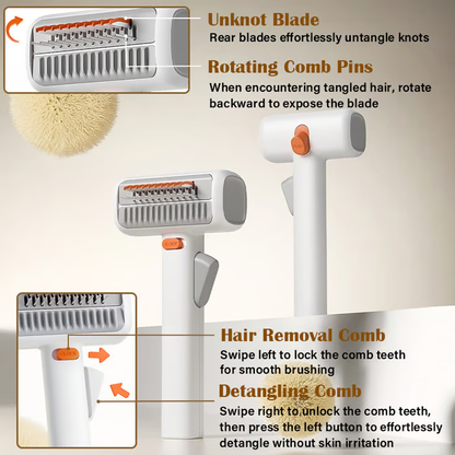 PawEase™ | Brosse 2-en-1 pour Chiens et Chats – Confortable, Sûre & Efficace