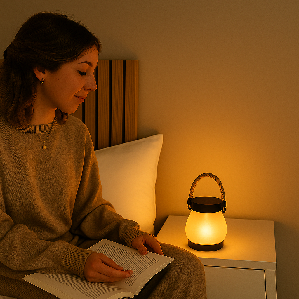 LueurFlame™ – Lanterne à flamme dansante solaire & USB