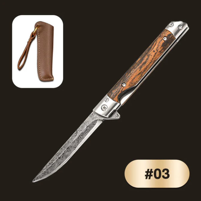 BoisForge™ - Couteau Pliant Naturel