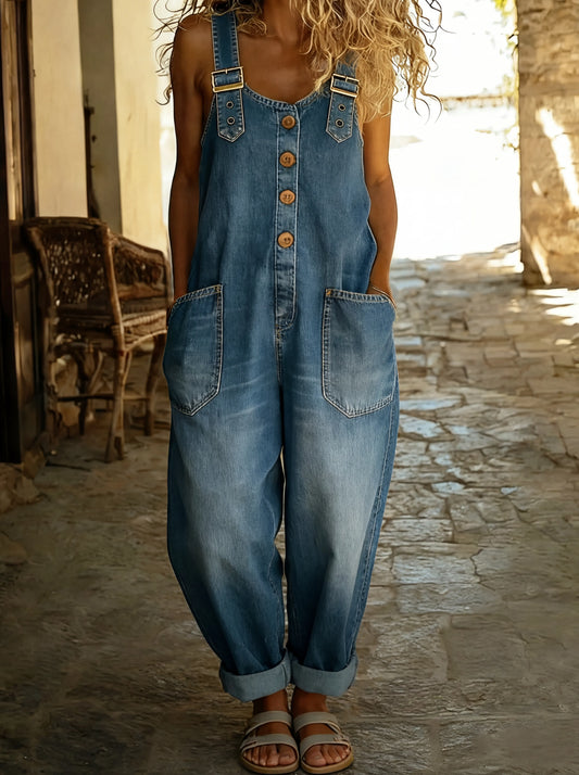 Rivoura™ Combinaison en Denim – Style Décontracté et Confort au Quotidien