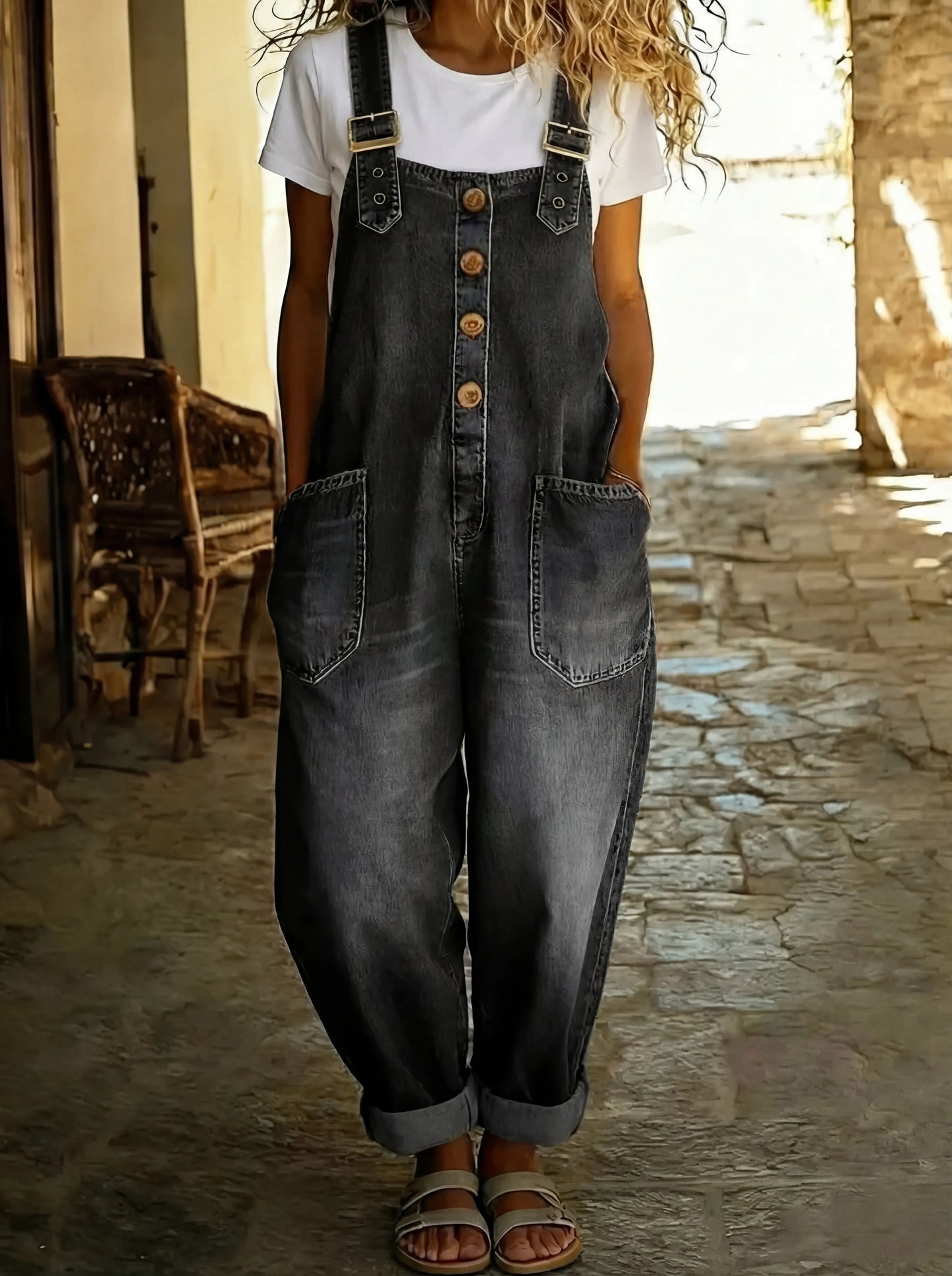 Rivoura™ Combinaison en Denim – Style Décontracté et Confort au Quotidien