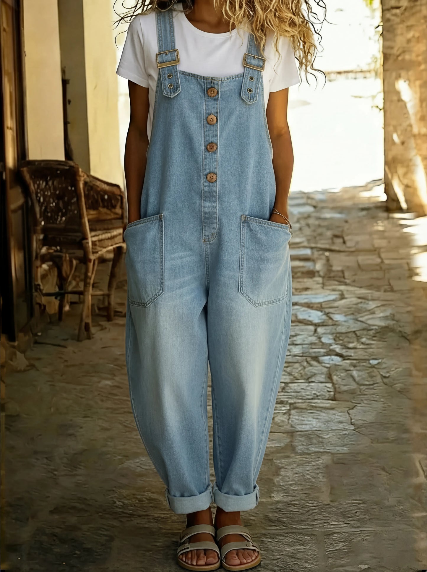 Rivoura™ Combinaison en Denim – Style Décontracté et Confort au Quotidien