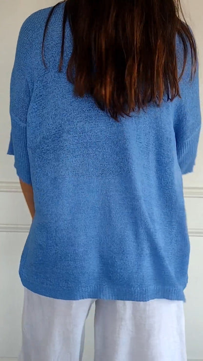 Lunéria™ Top Col V – Élégance Simple & Confort Léger
