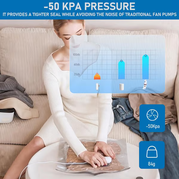 Voylixa™ AirCompact Set – Sacs Sous Vide avec Pompe USB Portable