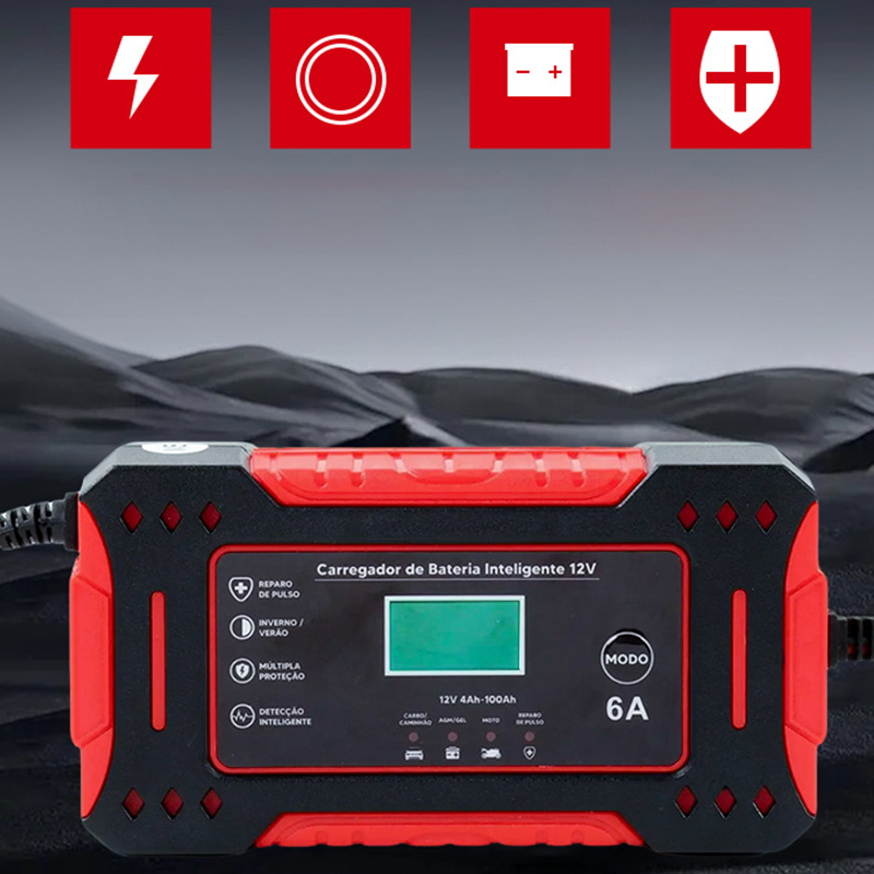 Voltarys™ - Chargeur Intelligent de Batterie Auto & Moto – Compact, sûr et polyvalent