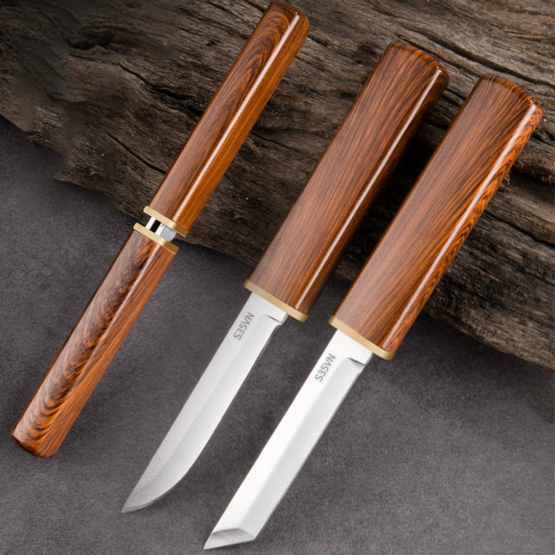 Boisora DuoCut™ – Ensemble de Couteaux 2-en-1 à Manche en Bois