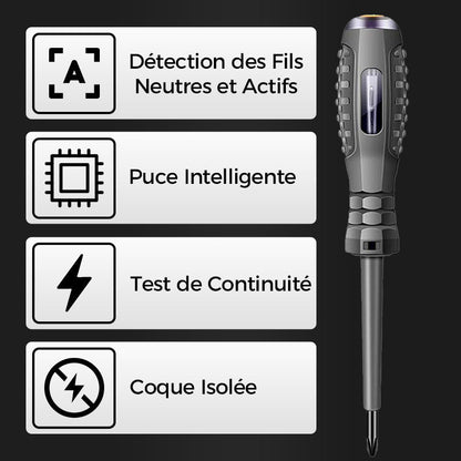 Voltaxis™ – Tournevis Magnétique Haute Précision 2-en-1 avec Détecteur de Tension