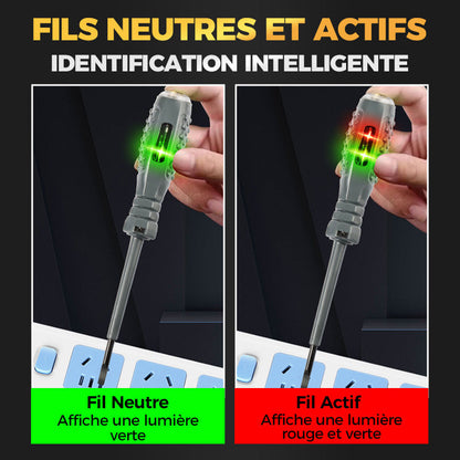 Voltaxis™ – Tournevis Magnétique Haute Précision 2-en-1 avec Détecteur de Tension