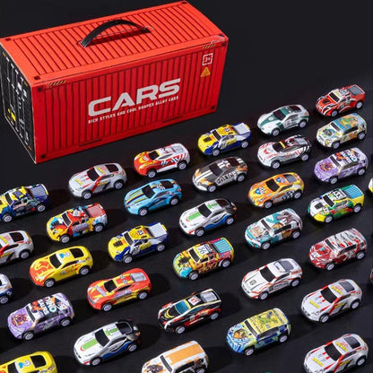 TurboNest™ – Coffret 48 Mini-Voitures à Recul avec Garage Intégré