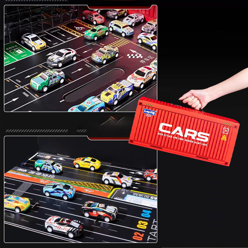 TurboNest™ – Coffret 48 Mini-Voitures à Recul avec Garage Intégré