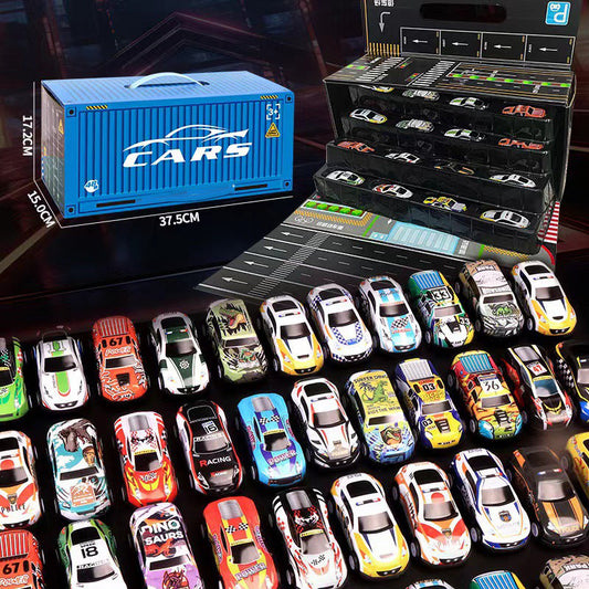 TurboNest™ – Coffret 48 Mini-Voitures à Recul avec Garage Intégré