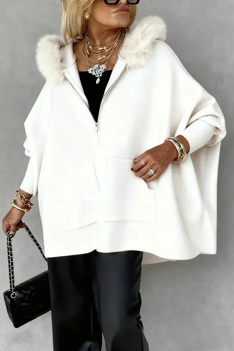 Fuchsia - Poncho en cache-cœur pour une élégance sans effort