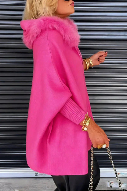 Fuchsia - Poncho en cache-cœur pour une élégance sans effort