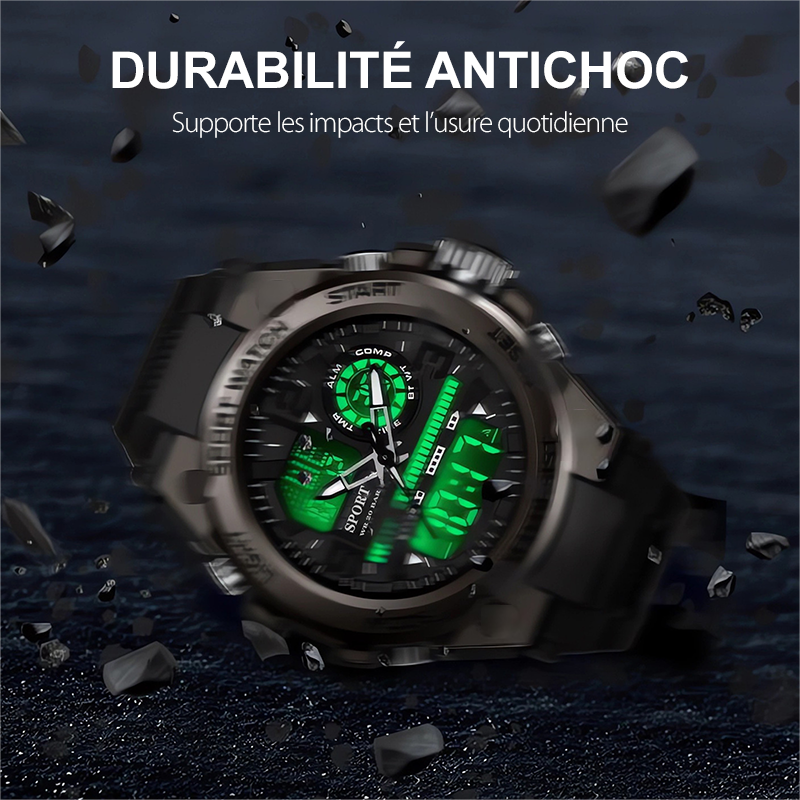 Horvex™ – Montre de Sport Multifonction Étanche avec Rétroéclairage pour Hommes