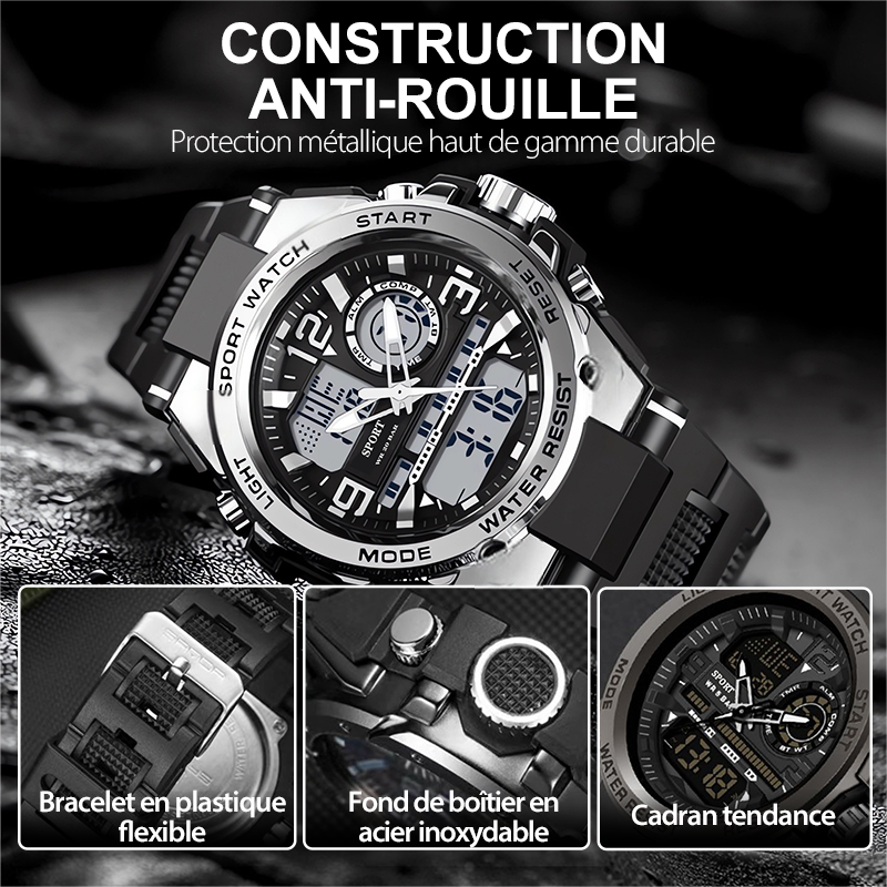 Horvex™ – Montre de Sport Multifonction Étanche avec Rétroéclairage pour Hommes