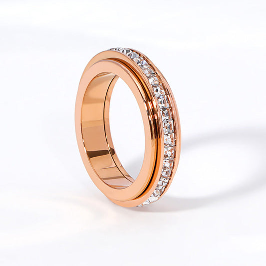 AureliaTurn™ – Bague en Zirconium Tournante de Luxe