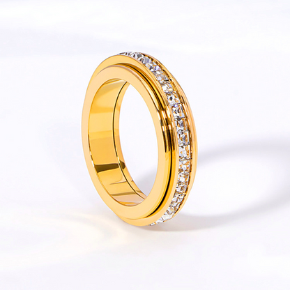 AureliaTurn™ – Bague en Zirconium Tournante de Luxe