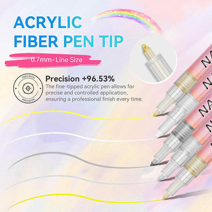LineaNail™ – Stylos Nail Art de Précision (Lot de 12)